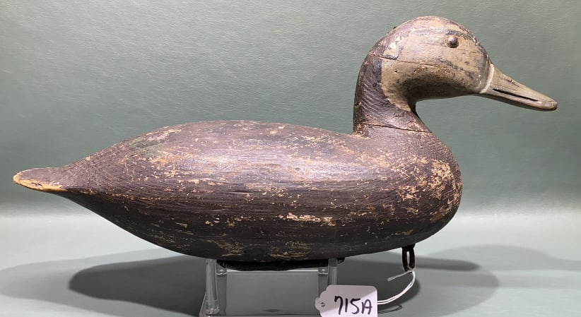 HUDSON FAMILY CHINCOTEAGUE VA BLACK DUCK DECOY (1 of 7)