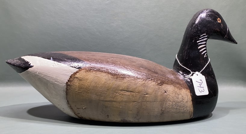 ANTIQUE HOLLOW BODY BRANT DECOY: 17 1/2" LONG