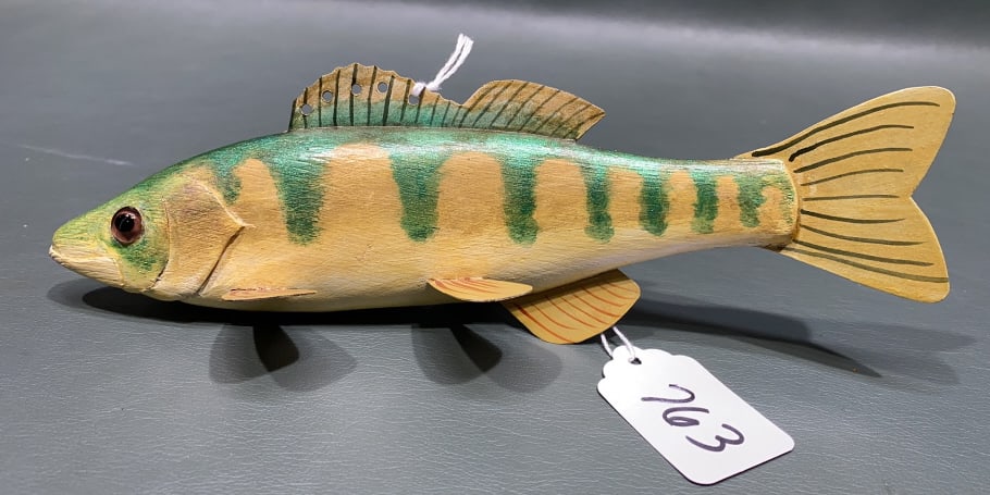 D BINGAMAN FISH DECOY: 8" LONG