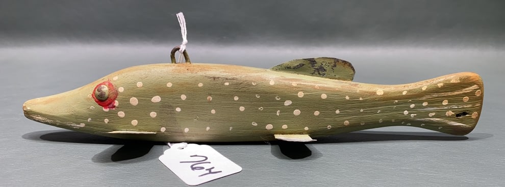 DAHLE BINGAMAN WALLEYE FISH DECOY: 10" LONG