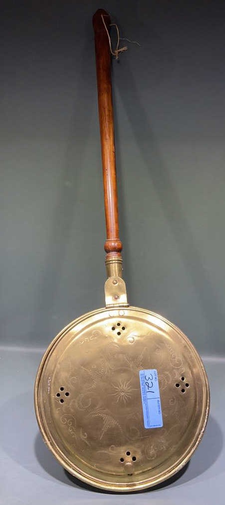 ANTIQUE BRASS BED WARMER (1 of 6)
