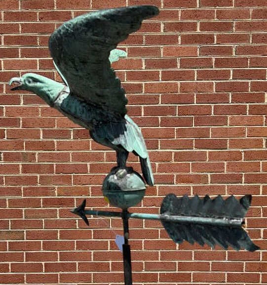 COPPER FALLING EAGLE WEATHERVAIN: 49" TALL