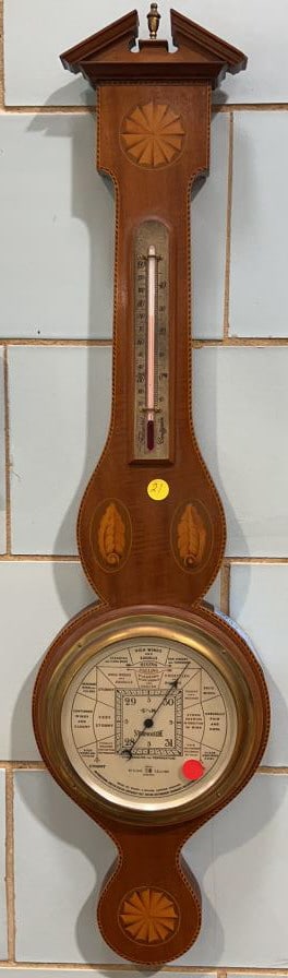 INLAID MAHOGANY BAROMETER (1 of 6)
