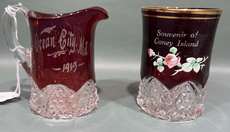 OCEAN CITY, MD & CONEY ISLAND SOUVENIR GLASSES (1 of 3)