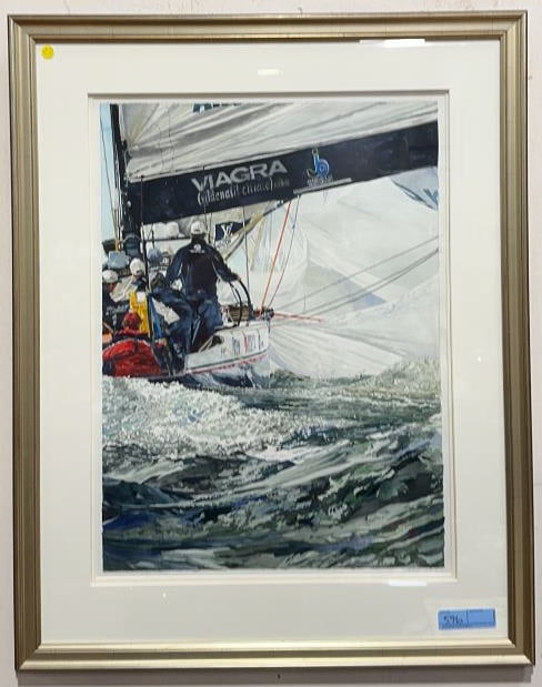 MARC CASTELLI "LIGHTSMAN SHIP" ORIGINAL PAINTING: 38 1/2" X 31"