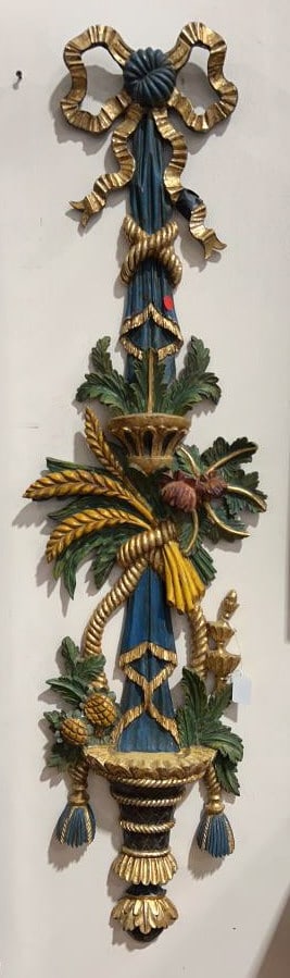 ITALIAN HAND PAINTED WOODEN WALL SCONCE (1 of 3)