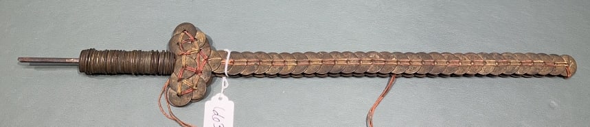 DAGGER MADE OUT OF ORIENTAL COINS: 22" LONG