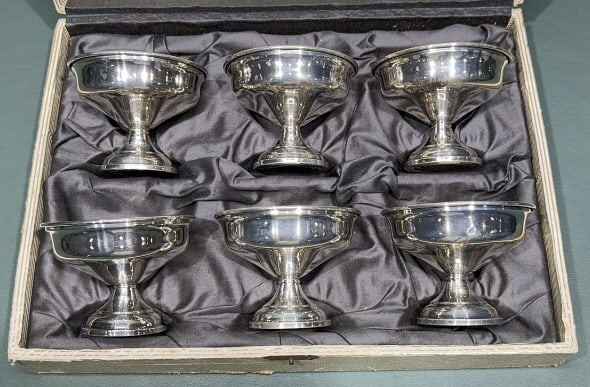 SET OF 12 HAMILTON STERLING SHERBET: ~