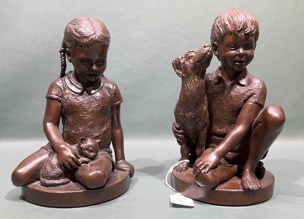 PAIR OF CHARLES PARKS BRONZE FIGURES (1 of 7)