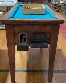 SMALL ANTIQUE 8 POCKET POOL TABLE