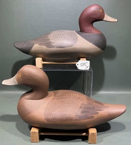 PAIR OF PAUL GIBSON REDHEAD DECOYS