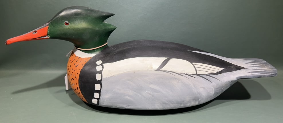 WILLIAM GOENNE MERGANSER DRAKE: ~ 21-1/2" X 9"