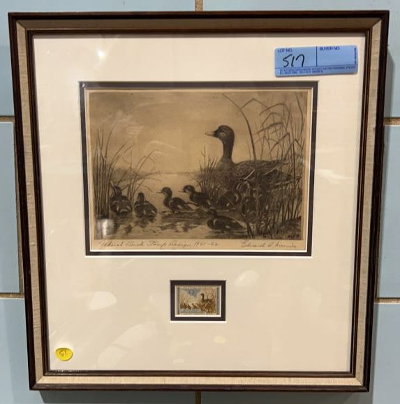 1961-62 FEDERAL DUCK STAMP PRINT: ~ 15" X 16"