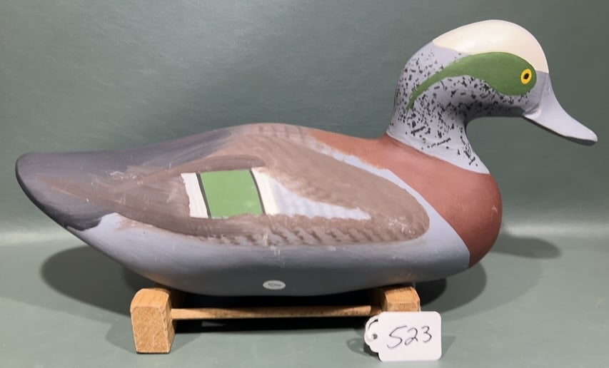 CAPT. HARRY JOBES WIDGEON DRAKE DECOY: ~ 14-1/2" X 7"