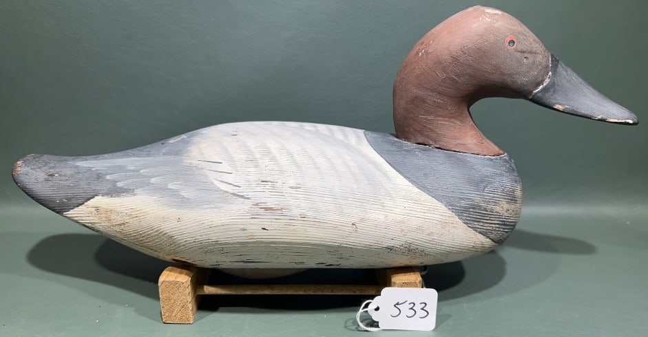 BOBBY JOBES CANVASBACK DRAKE: ~ 16-1/2" x 8"