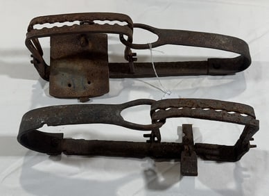 2 ANTIQUE FOOT TRAPS