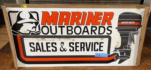 MARINER OUTBOARDS ADVERTISING SIGN W/ BOX