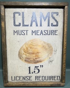 CONTEMPORARY "CLAMS MUST MEASURE" SIGN