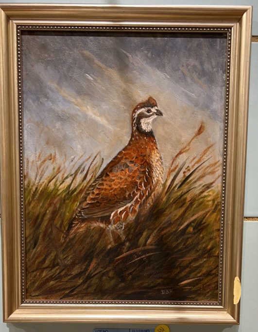 DAVE HAWTHORNE ORIGINAL PAINTING OF QUAIL: ~