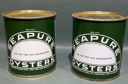 2 SEAPURE PINT OYSTER CANS
