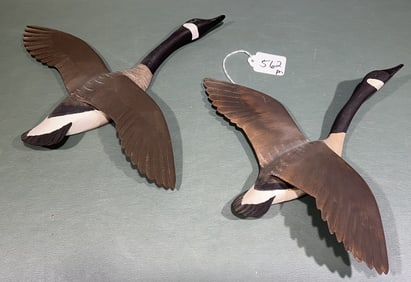 PAIR OF DAVE STAVELY FLYING CANADA GEESE