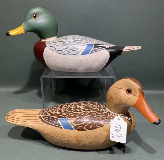 PAIR OF HALF SIZED DOT QUILLEN MALLARDS: ~ 11" X 5"