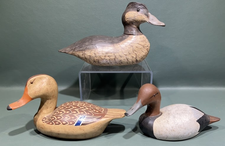 2 DOT QUILLEN HALF SIZED DECOYS & GALE SAVAGE RUDD: ~ LARGER 10" X 5-1/2