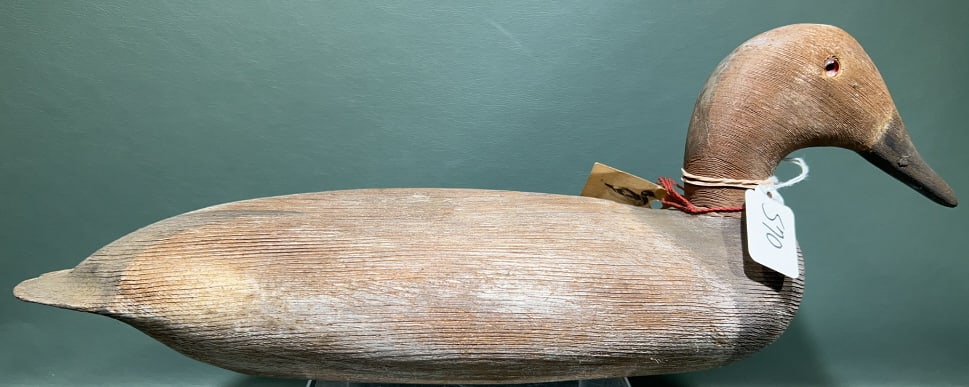 HUTCH CANVASBACK DRAKE DECOY: ~ 17-1/2" X 6-1/2"