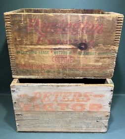 2 AMMO ADVERTISING BOXES PETERS & REMINGTON