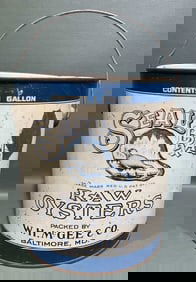 SEAL BRAND GALLON OYSTER CAN W/ BALE HANDLE