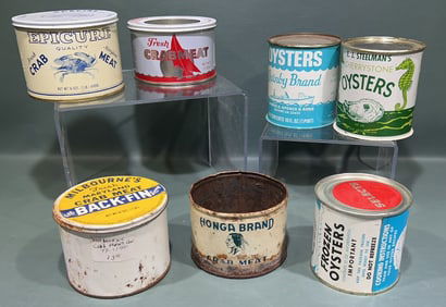 7 VARIOUS OYSTER & CRABMEAT CANS