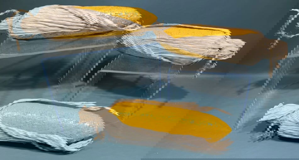 3 WOODEN CARVED CORN DECOYS: ~ 10-1/2" X 2-1/2"