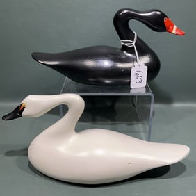 2 QUARTER SIZE SWANS SIGNED JIMMY (J. W.) RAY 1975