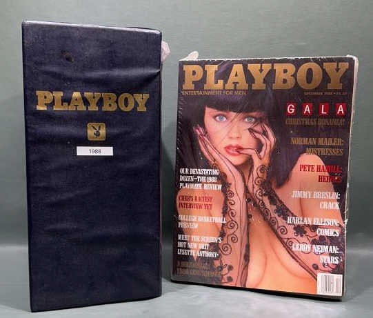 FULL SET OF 1988 PLAYBOY MAGAZINES: ~ 11-1/2" X 5-1/2" X 8-1/2"
