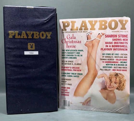 FULL SET OF 1992 PLAYBOY MAGAZINES: ~ 11-1/2" X 5-1/2" X 8-1/2"
