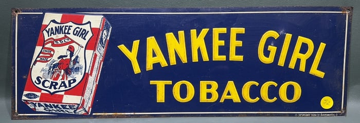 METAL YANKEE GIRL TOBACCO ADVERTISING SIGN