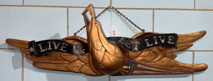 CONTEMPORARY CARVED WOOD EAGLE