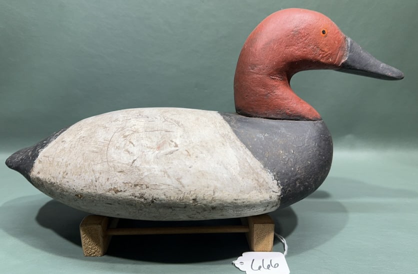 UPPER BAY CANVASBACK BRANDED "OI" ~ W/OLD REHEAD: ~ 16-1/2 x 8"
