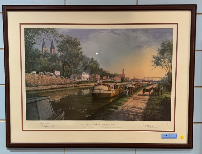 PAUL MCGEHEE "OLD C & O CANAL AT GEORGETOWN" PRINT: ARTIST PROOF ~ 41" X 30-1/2"