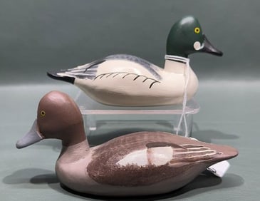 PAIR OF CLARENCE BAUER MINIATURE GOLDENEYES