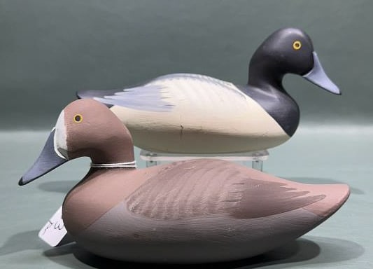 PAIR OF CHARLES JOBES HALF SIZE BLUEBILLS: ~8-1/2" X 4-1/2"