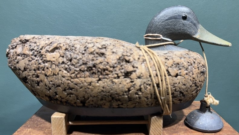 CORK BLACK DUCK W/ MADISON MITCHELL WEIGHT: ~15" X 7-1/2"