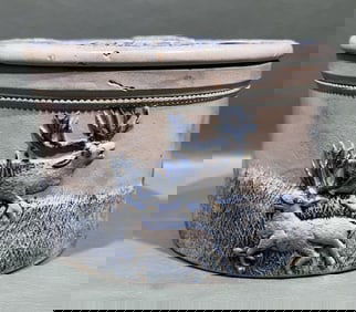 UTICA HUNTING SCENE STONEWARE CROCK