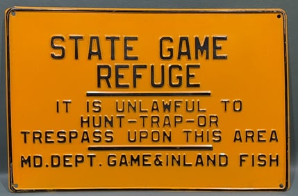 METAL MARYLAND STATE GAME REFUGE SIGN