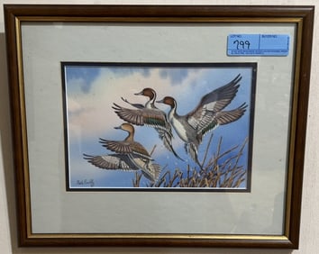 NEW EWELL WATERCOLOR OF PINTAILS