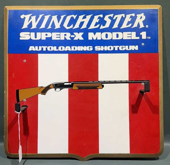 WINCHESTER SHOTGUN ADVERTISING SIGN: ~ 11" X 7"