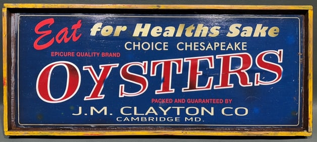 CONTEMPORARY J. M. CLAYTON CO. OYSTER SIGN