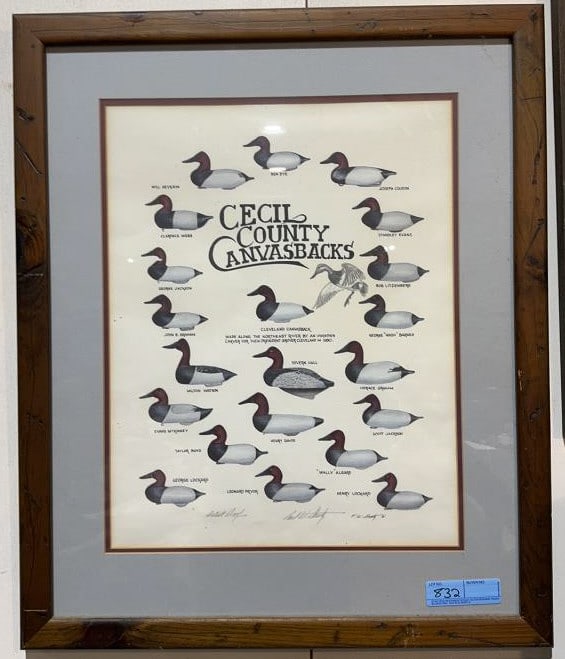 PAUL SHERTZ CECIL COUNTY CANVASBACK ARTIST PROOF: W/REMARK ~29" X 24"