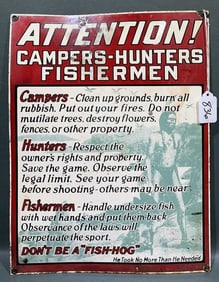 CAMPERS, HUNTERS, FISHERMAN SIGN
