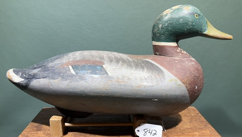LEE BOWMAN MALLARD DECOY: ~ 16" X 8-1/2"